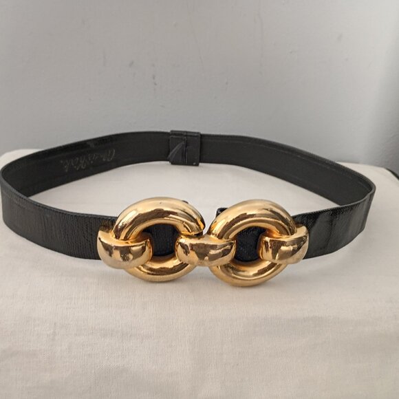 ❤️ALEXIS KIRK Signed Black Buckle & Belt Lizard Print Belt Size 31 main image 7